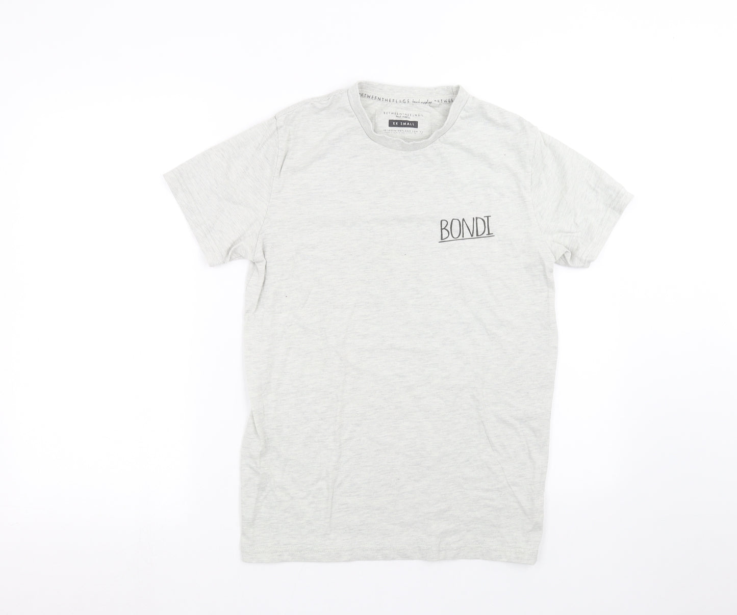 Between The Flags Mens Grey    T-Shirt Size XS
