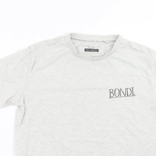 Between The Flags Mens Grey    T-Shirt Size XS