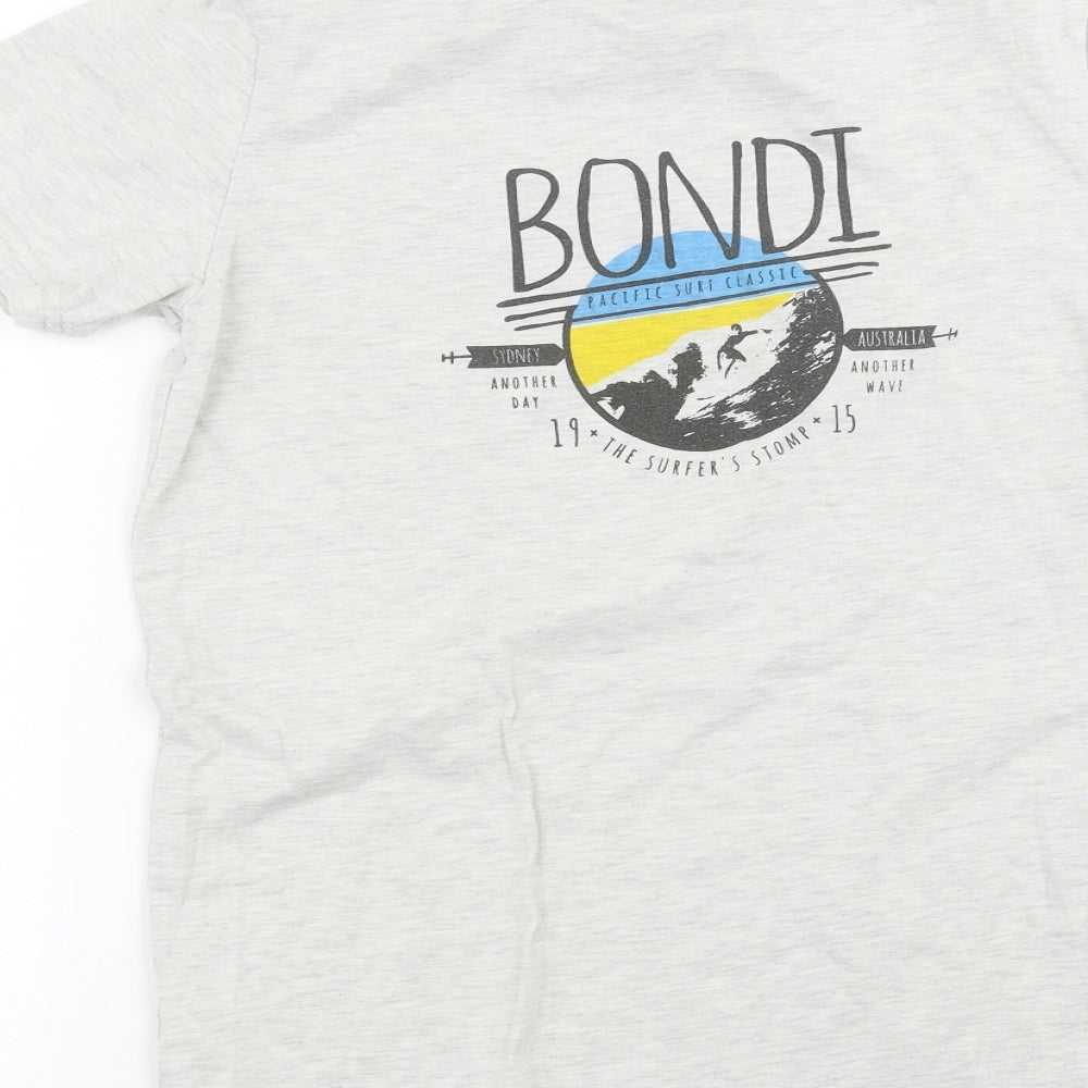 Between The Flags Mens Grey    T-Shirt Size XS