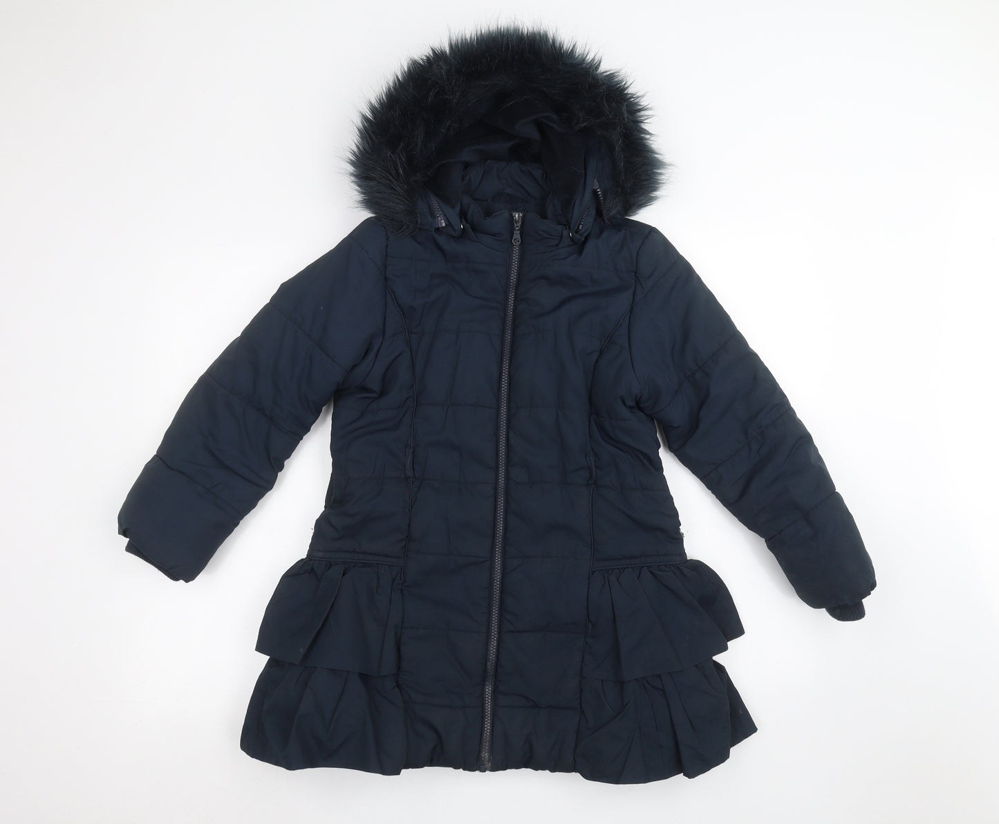 Monsoon Girls Blue   Parka Coat Size 9-10 Years