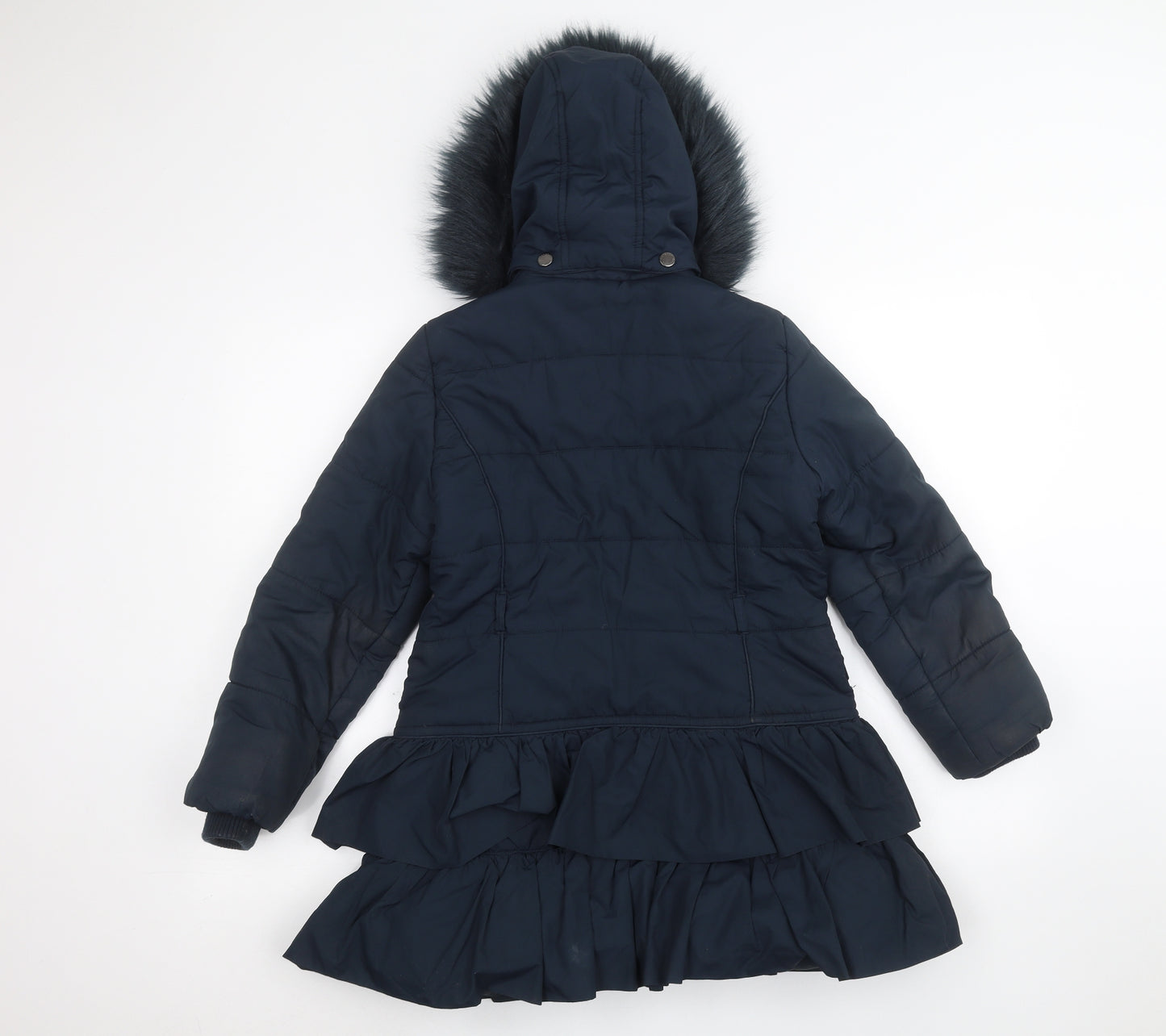 Monsoon Girls Blue   Parka Coat Size 9-10 Years
