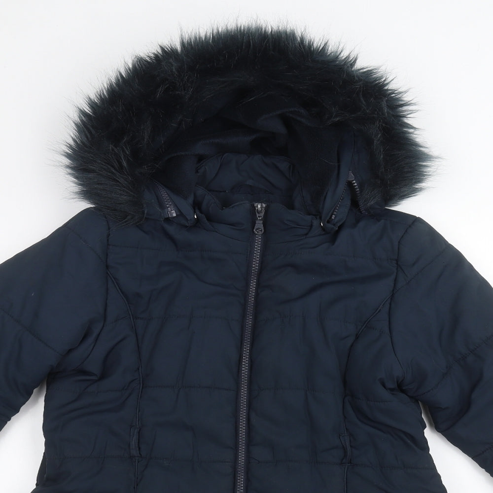 Monsoon Girls Blue   Parka Coat Size 9-10 Years