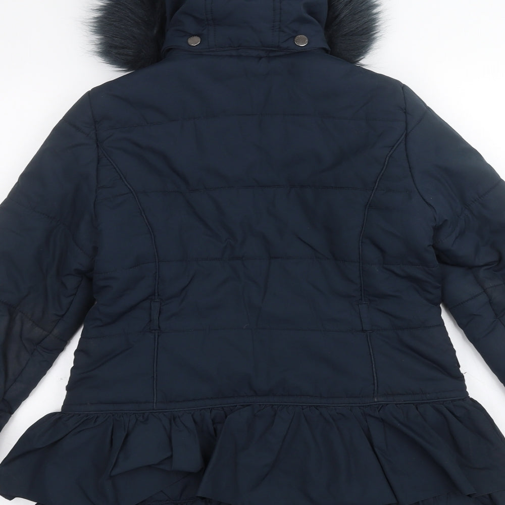 Monsoon Girls Blue   Parka Coat Size 9-10 Years