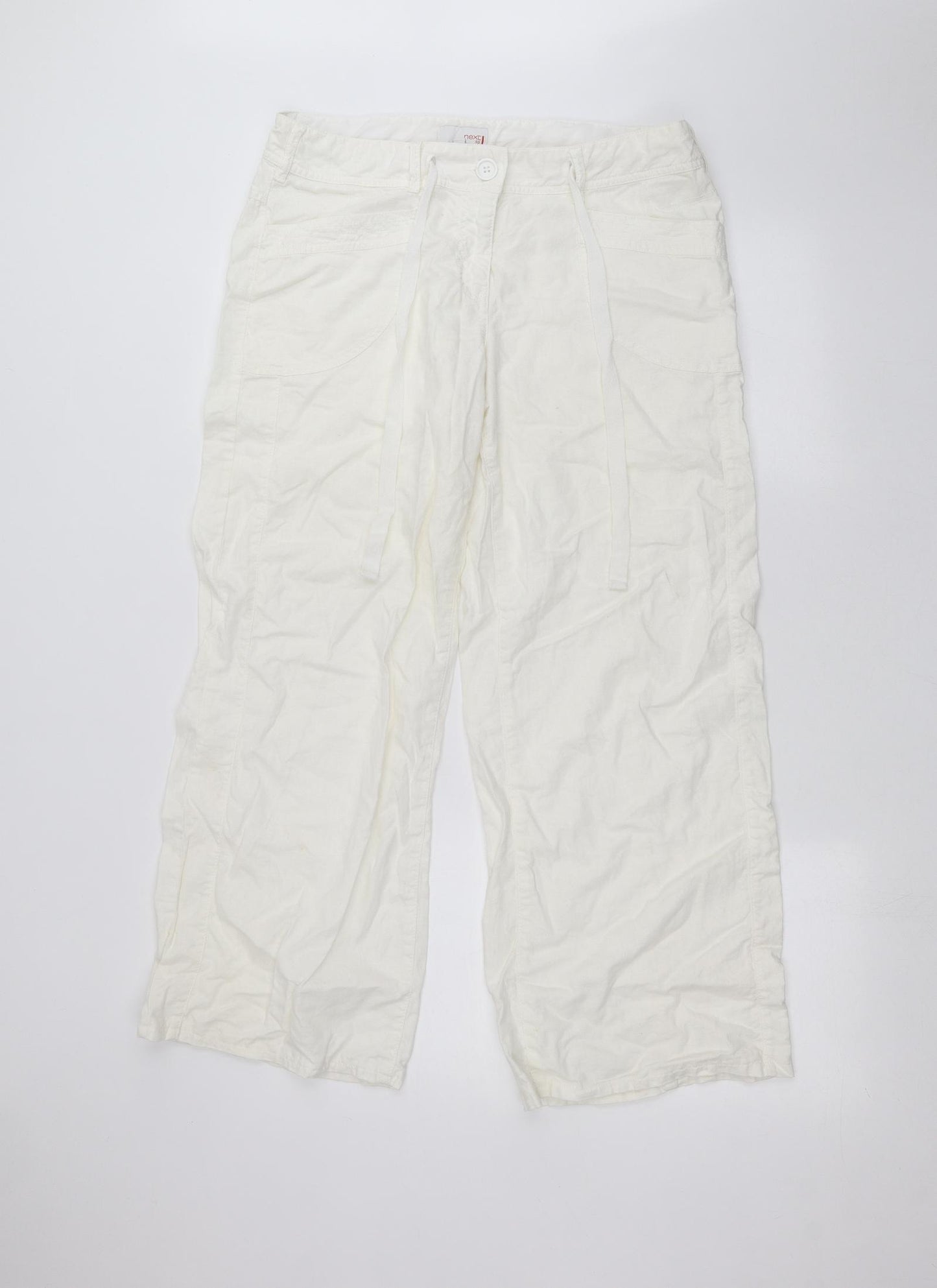 NEXT Womens White   Trousers  Size 14 L24 in