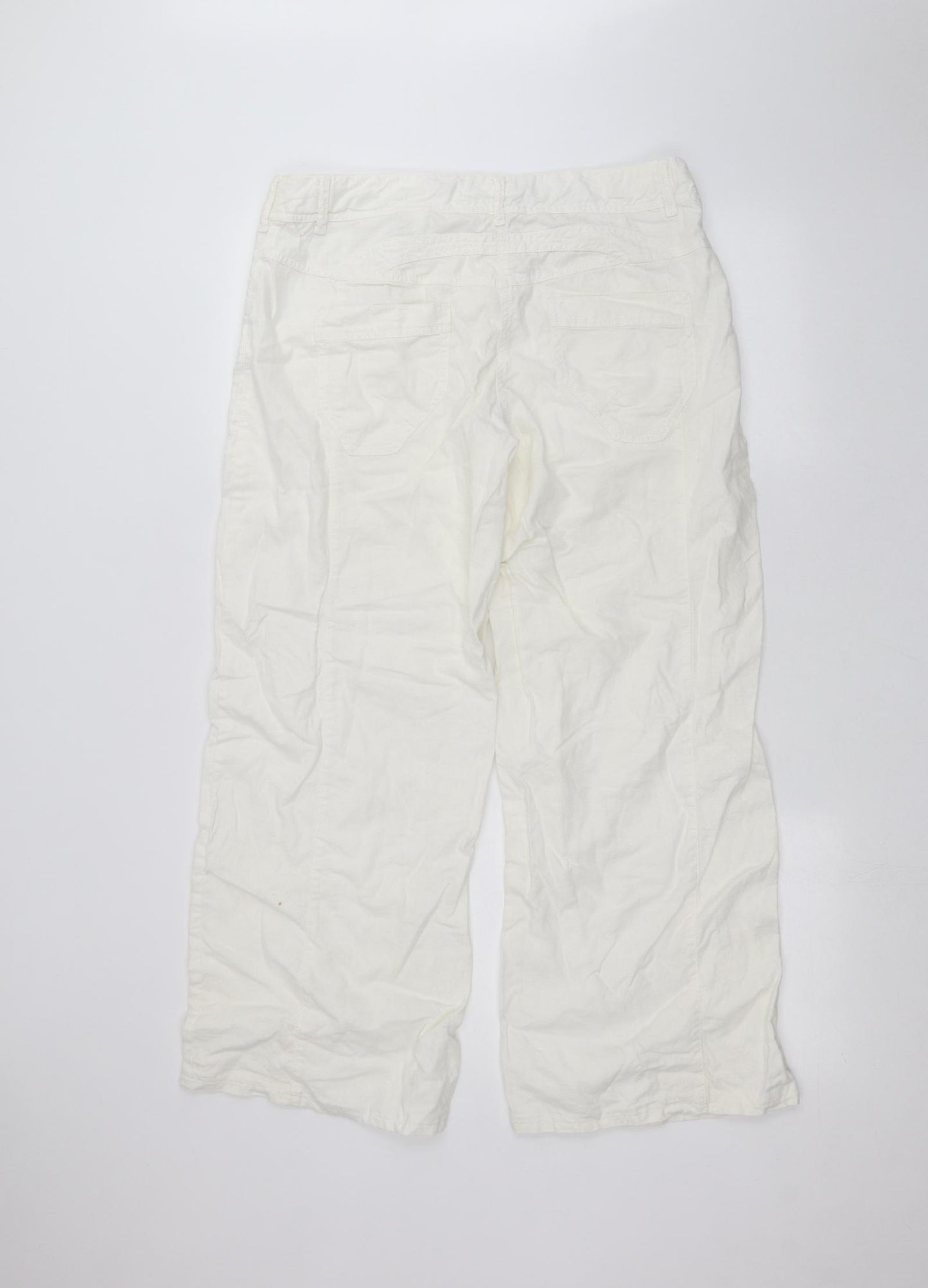 NEXT Womens White   Trousers  Size 14 L24 in