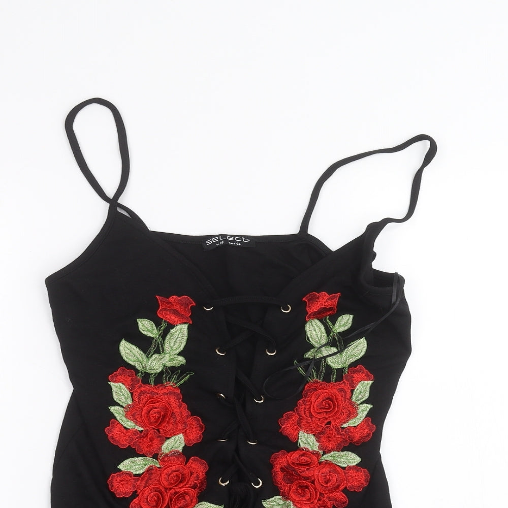 Select Womens Black   Bodysuit One-Piece Size 16