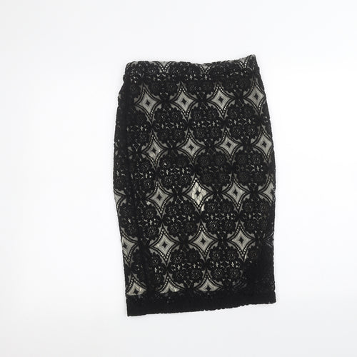 F&F Womens Black   Peasant Skirt Size 6
