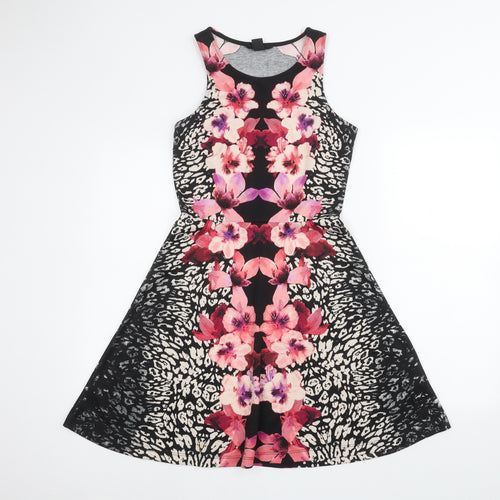 H&M Womens Black Floral  A-Line  Size S