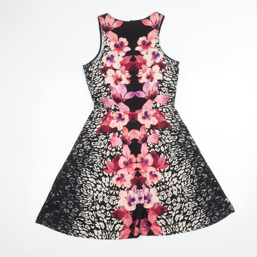 H&M Womens Black Floral  A-Line  Size S