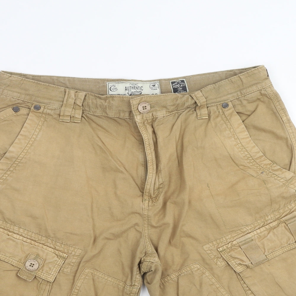 NEXT Mens Brown   Cargo Shorts Size 32 in