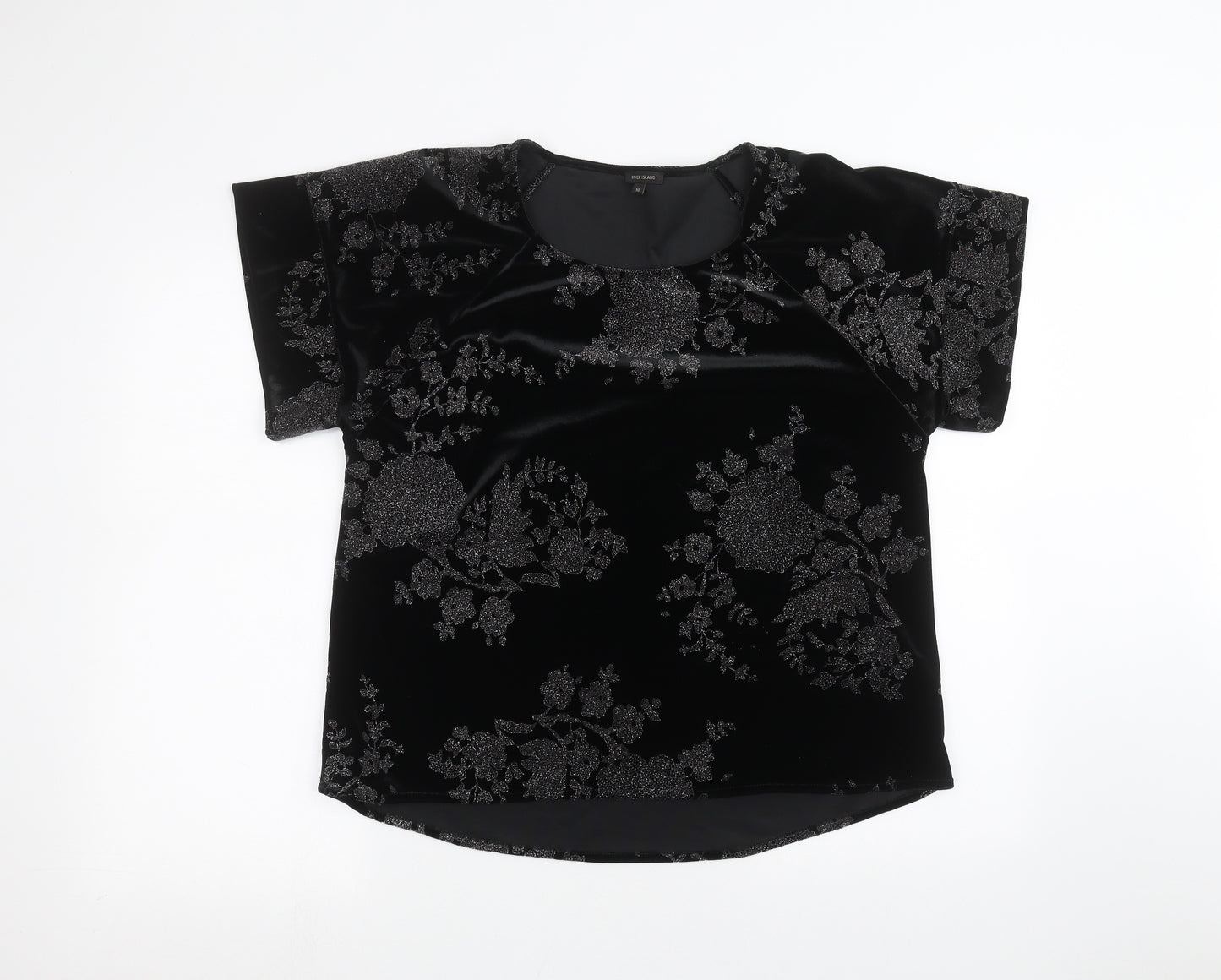River Island Womens Black   Basic T-Shirt Size 10