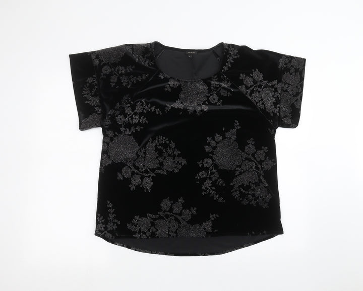 River Island Womens Black   Basic T-Shirt Size 10