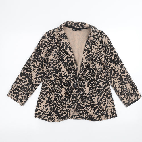 Signage Womens Brown Animal Print  Jacket  Size 10