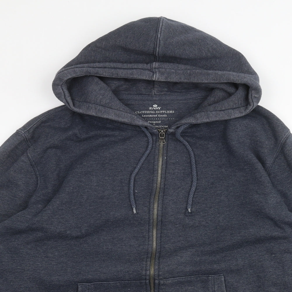 Easy Mens Blue   Full Zip Hoodie Size M