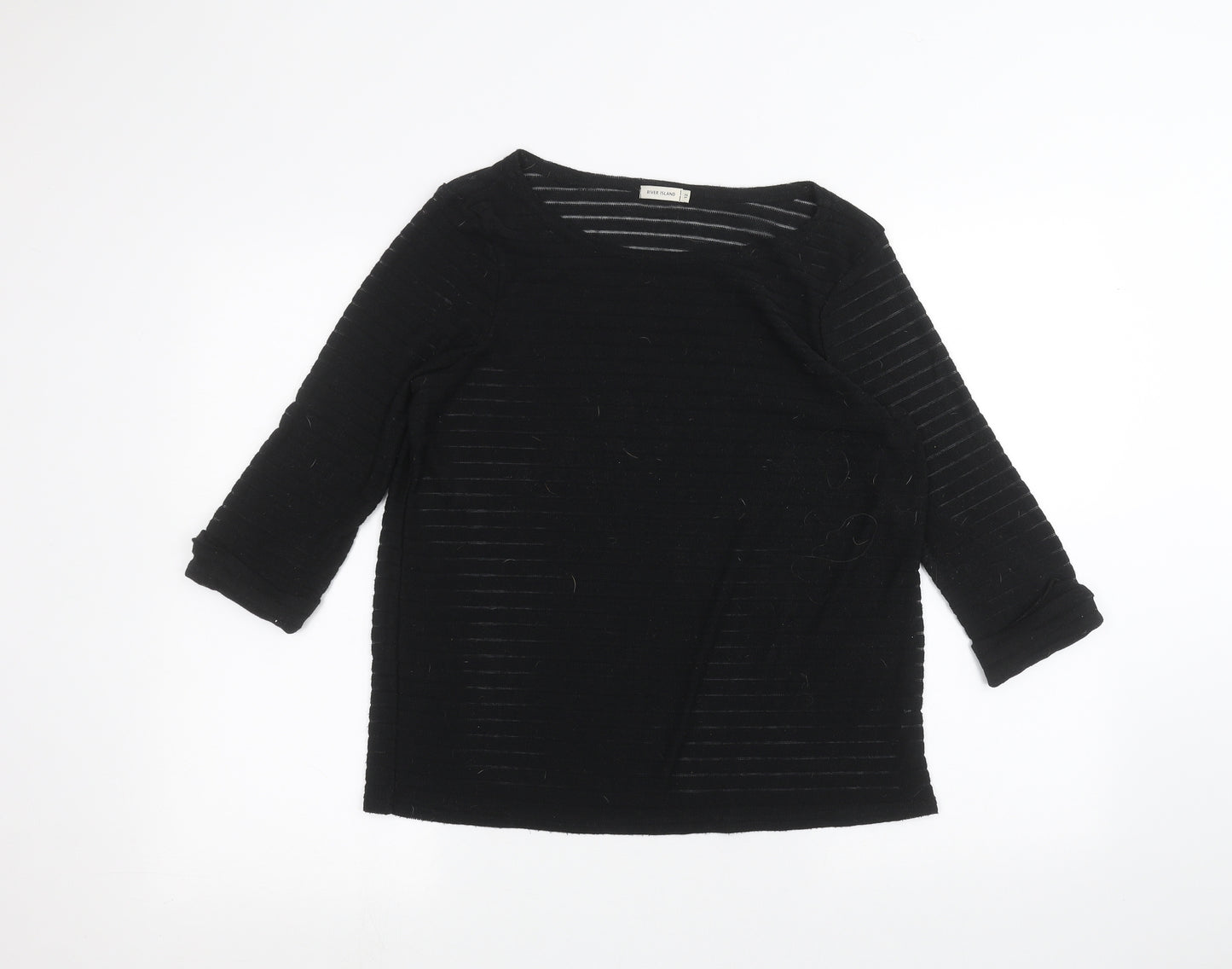 River Island Womens Black   Basic T-Shirt Size 12