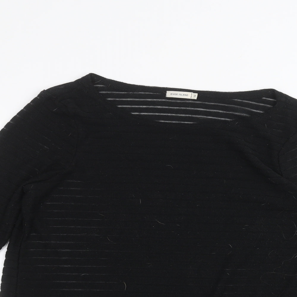 River Island Womens Black   Basic T-Shirt Size 12