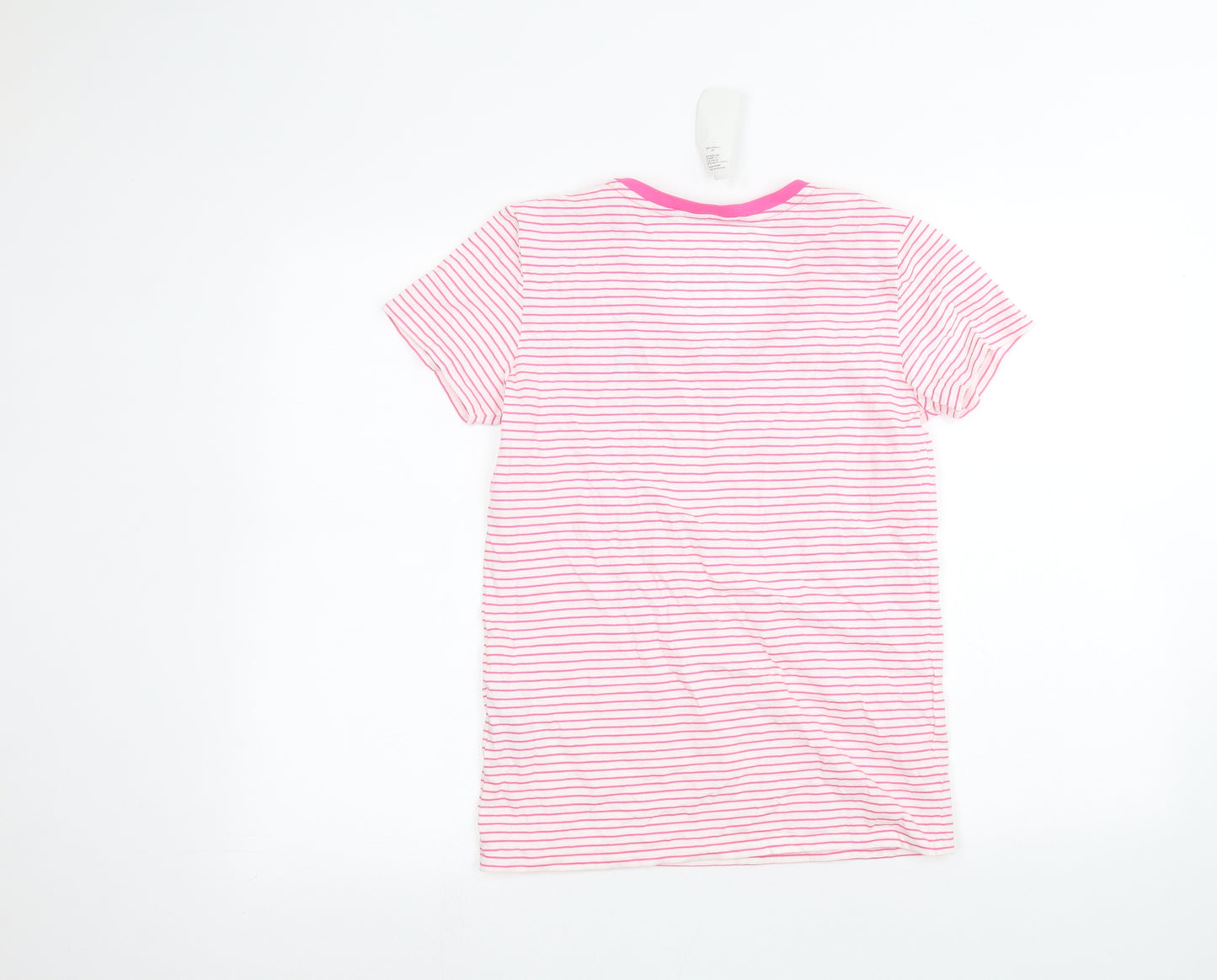 Ralph Lauren Womens White Striped  Basic T-Shirt Size S