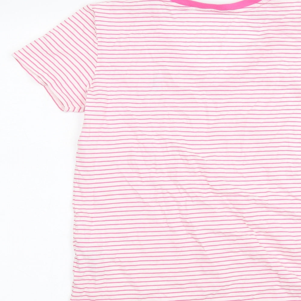 Ralph Lauren Womens White Striped  Basic T-Shirt Size S