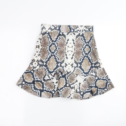PRETTYLITTLETHING Womens White   A-Line Skirt Size 8