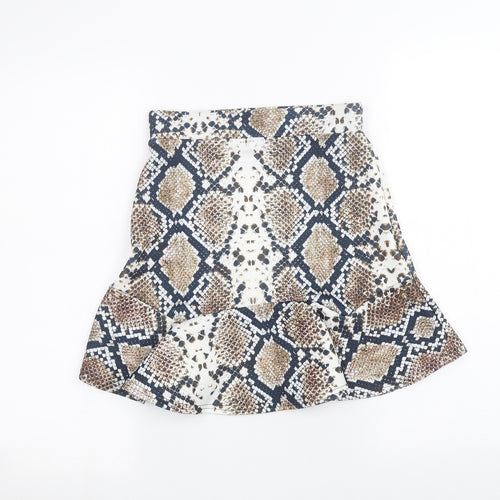 PRETTYLITTLETHING Womens White   A-Line Skirt Size 8
