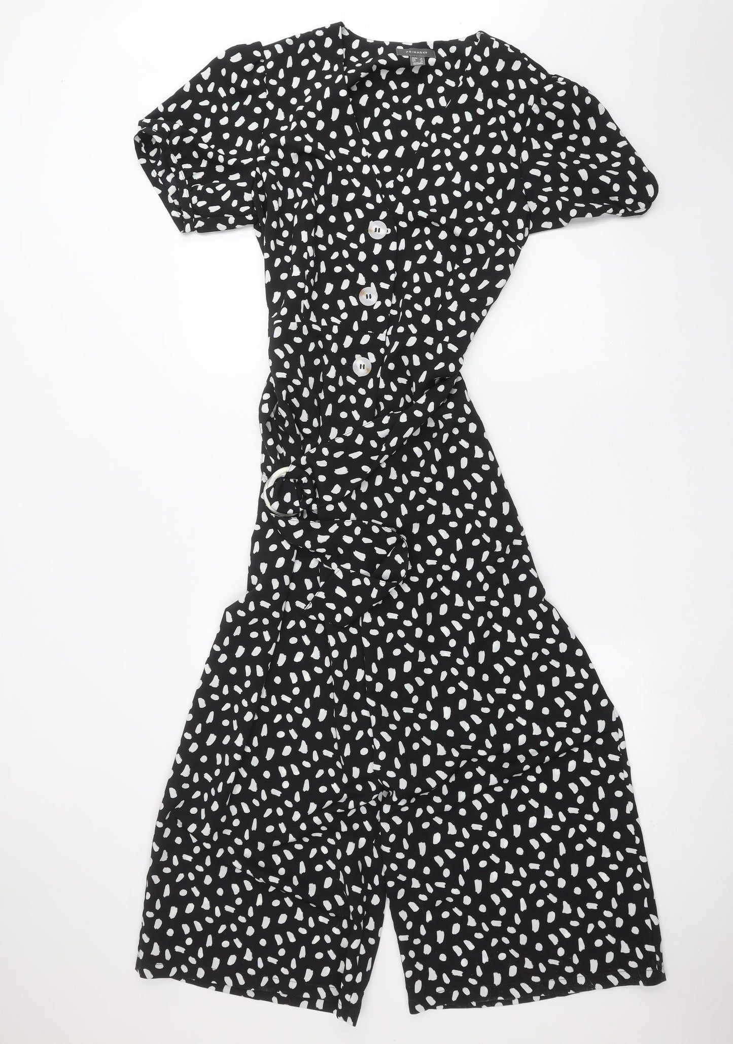 Primark Womens Black Polka Dot  Jumpsuit One-Piece Size 16