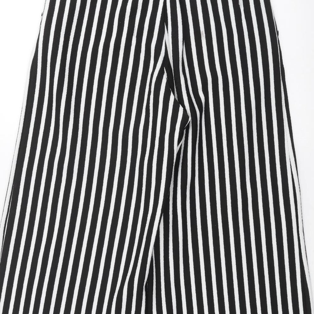 Primark Womens White Striped  Cropped Trousers Size 10 L21 in