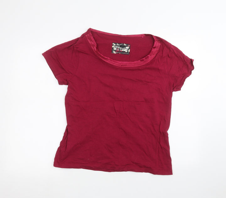 M&Co Womens Pink Basic T-Shirt Size 14