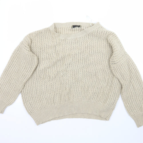 Originals Womens Beige  Knit Pullover Jumper Size M