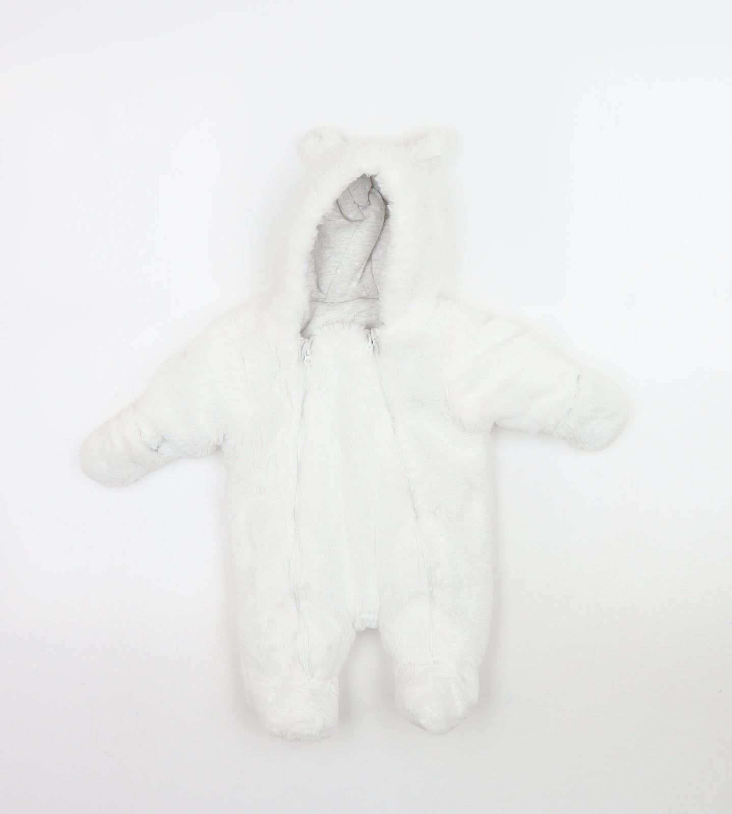 Primark Baby White   Jacket  Size Newborn  - Fluffy onesie