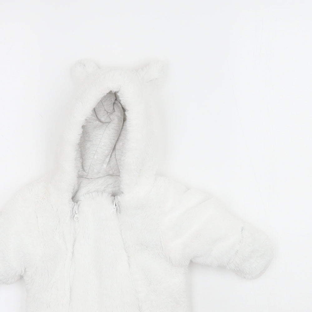Primark Baby White   Jacket  Size Newborn  - Fluffy onesie