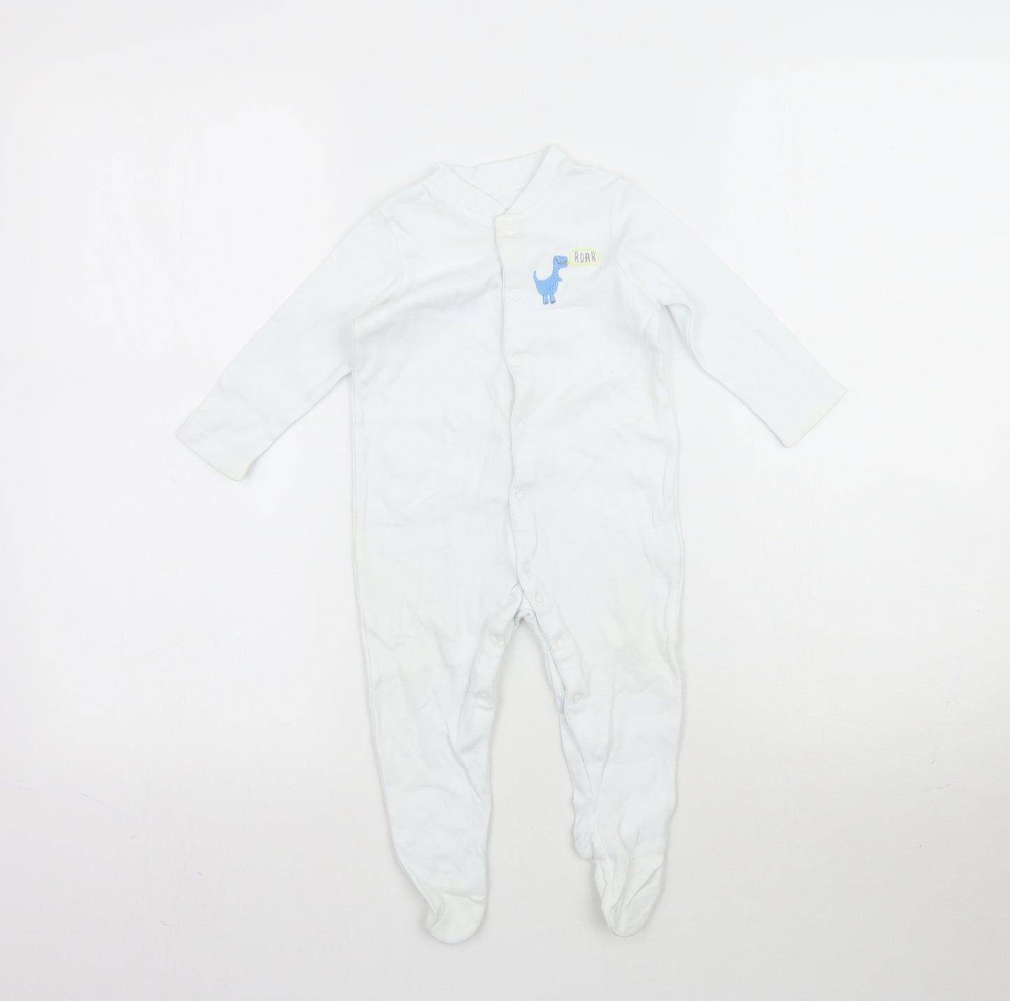 John Lewis Baby Blue   Babygrow One-Piece Size 6-9 Months  - Dinosaur