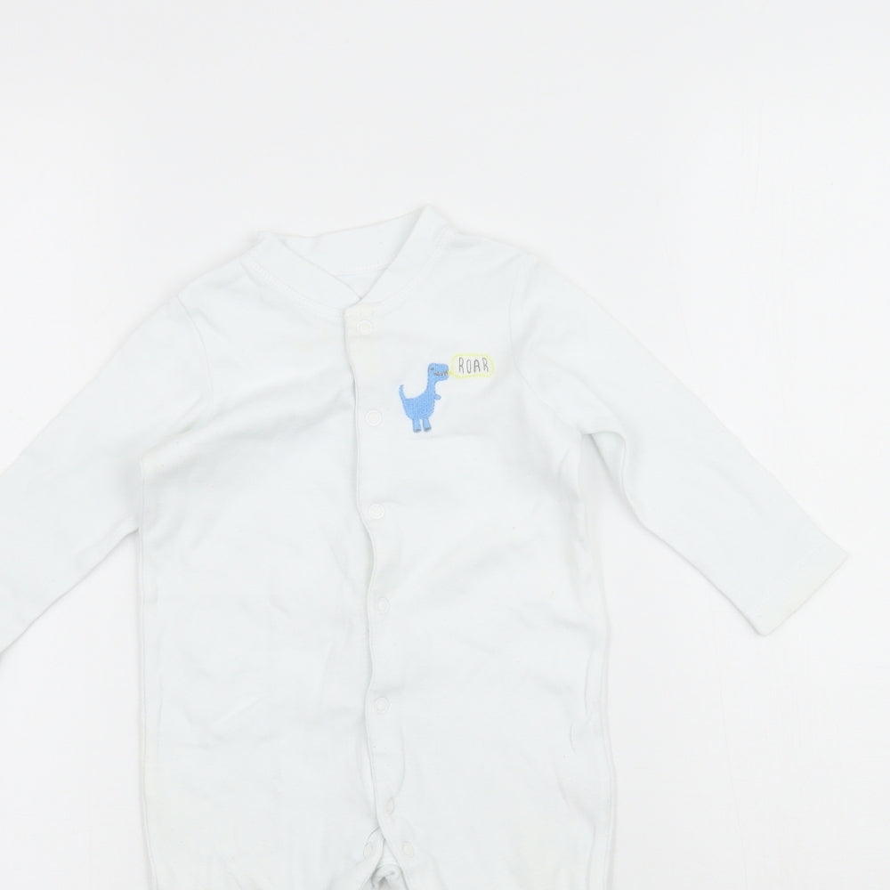 John Lewis Baby Blue   Babygrow One-Piece Size 6-9 Months  - Dinosaur
