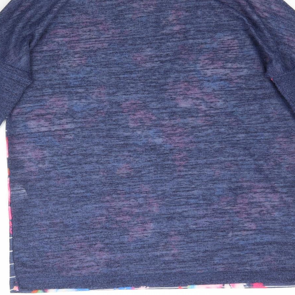 Atmosphere Womens Blue Floral  Basic T-Shirt Size 6