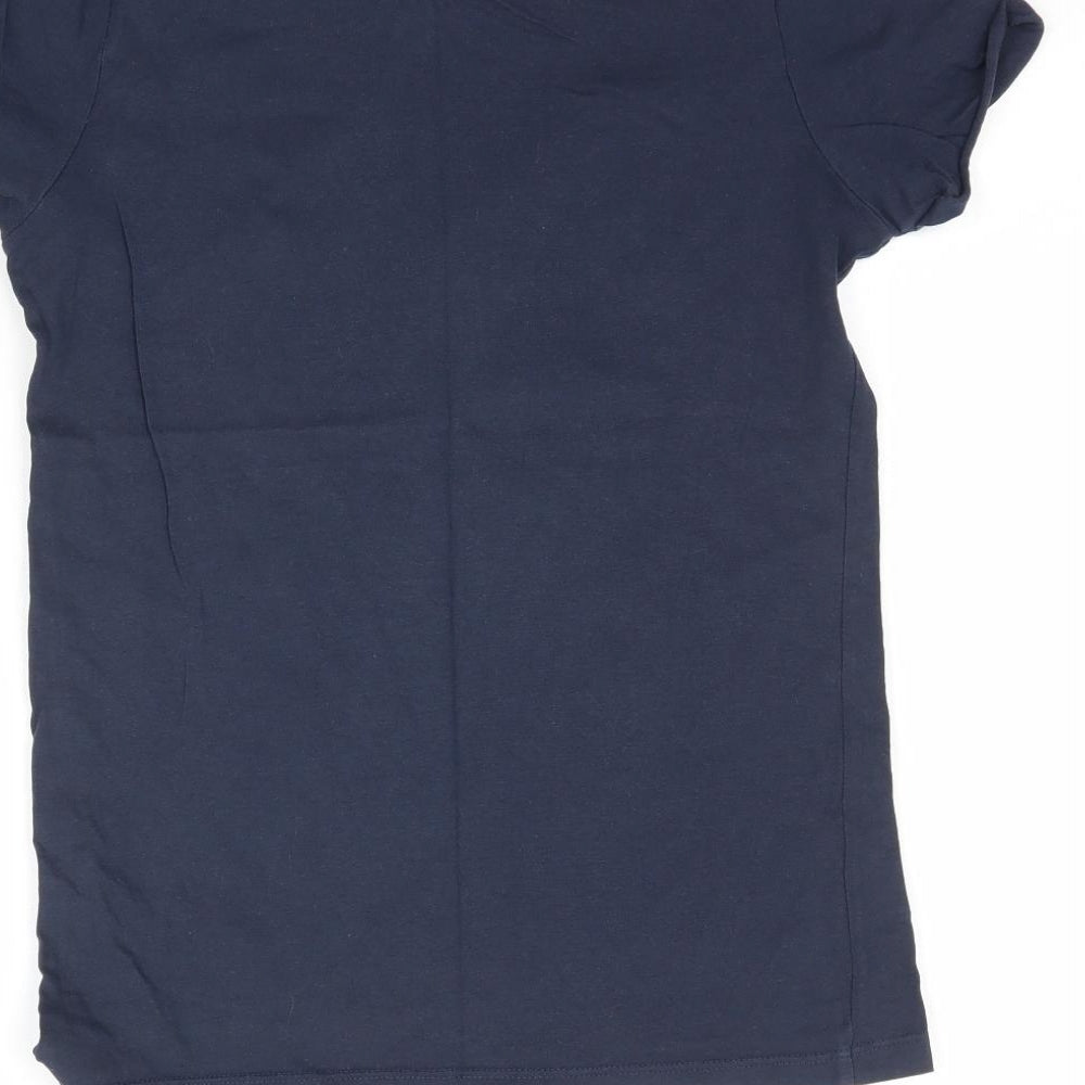 YD Girls Blue   Basic T-Shirt Size 12-13 Years  - Bonjour Love Heart