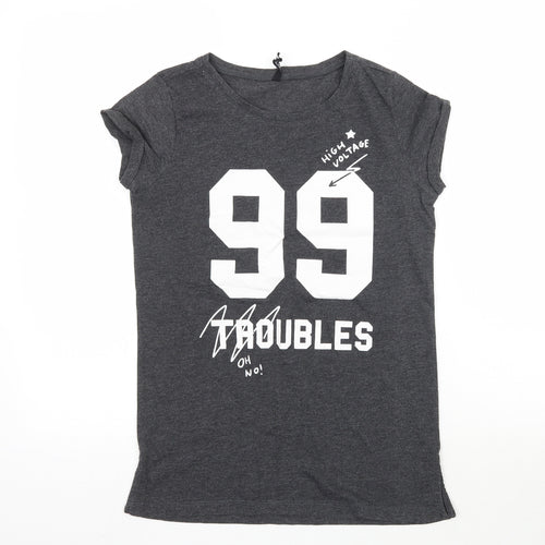 Sinsay Womens Grey   Basic T-Shirt Size S  - 99 Troubles