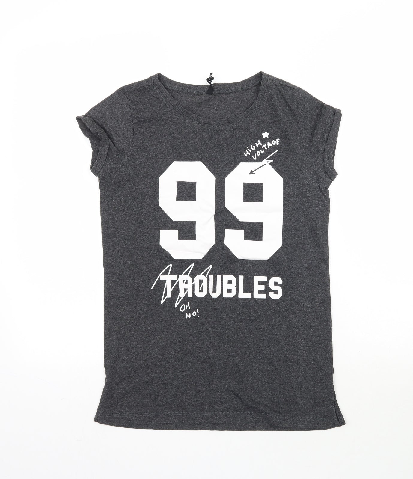 Sinsay Womens Grey   Basic T-Shirt Size S  - 99 Troubles