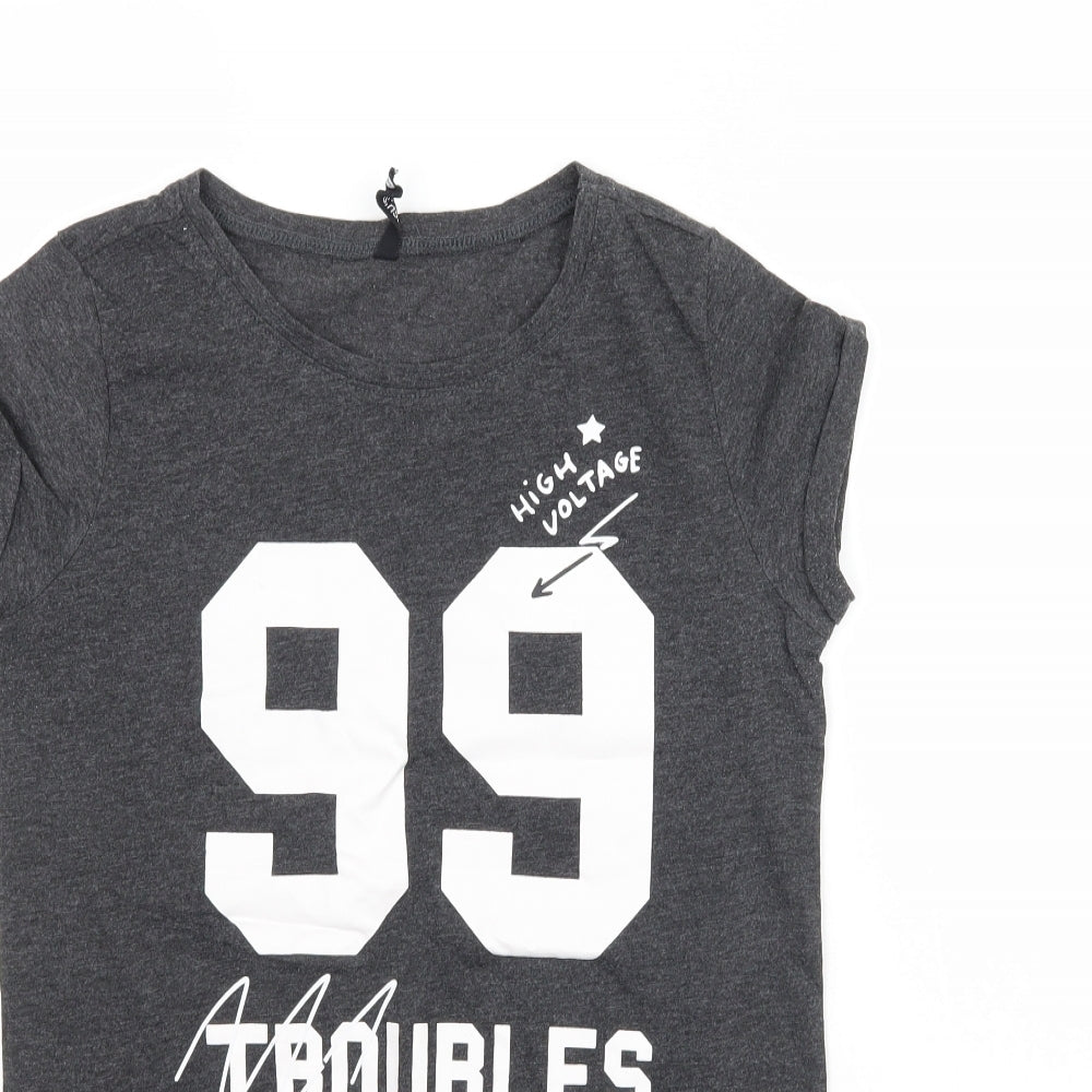 Sinsay Womens Grey   Basic T-Shirt Size S  - 99 Troubles