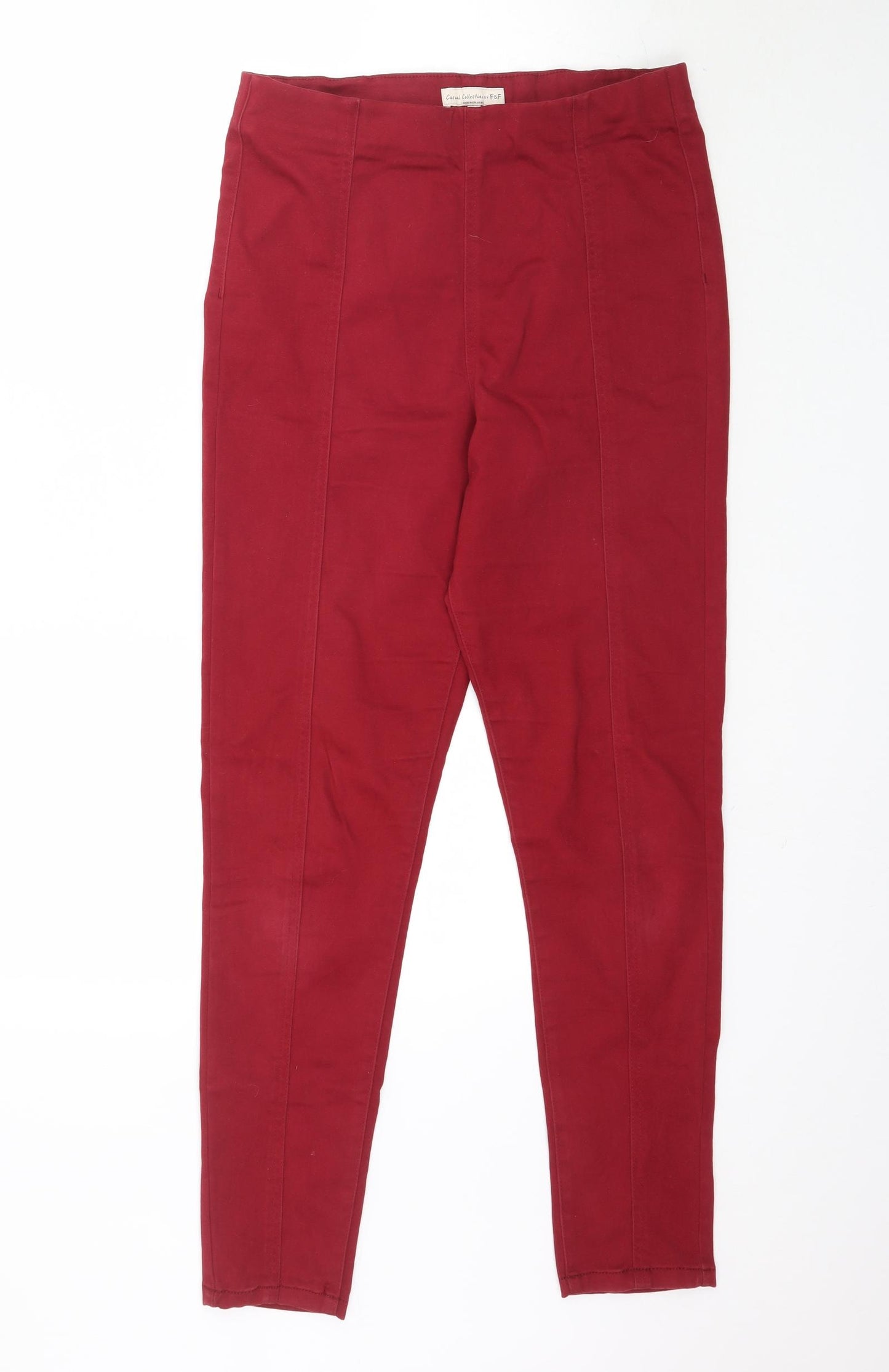 F&F Womens Red   Trousers  Size 12 L29 in