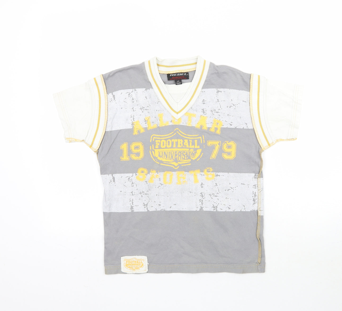 Rebel Boys Multicoloured   Basic T-Shirt Size 9-10 Years  - Football