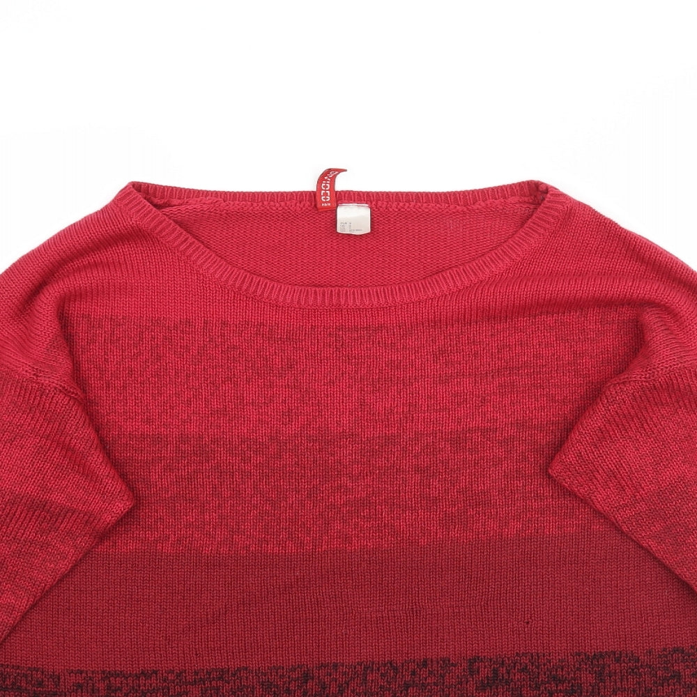 H&M Womens Red  Taffeta Pullover Jumper Size S