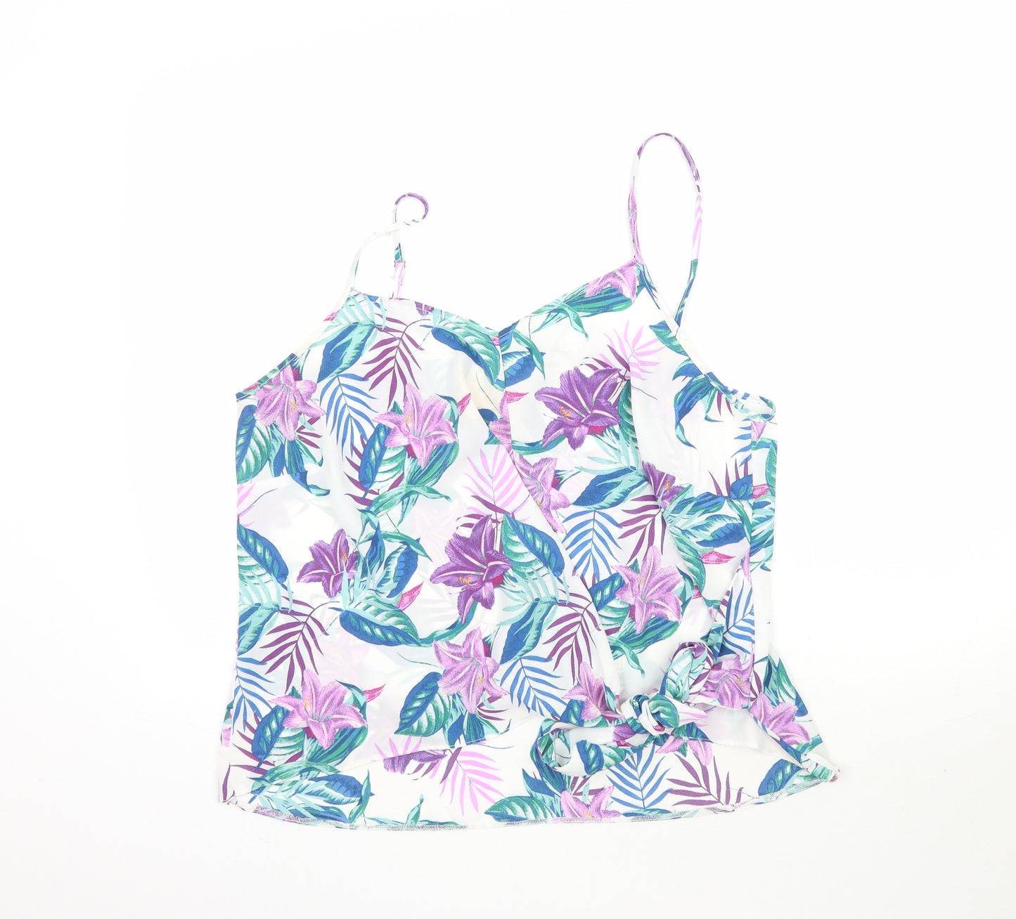George Womens Multicoloured Floral  Camisole Tank Size 16  - tie detail
