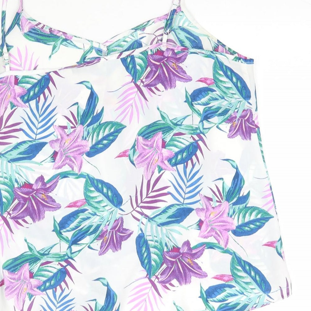 George Womens Multicoloured Floral  Camisole Tank Size 16  - tie detail