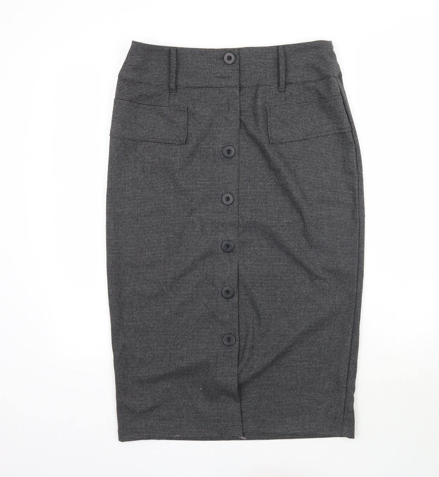 Preworn Womens Grey   Straight & Pencil Skirt Size 12  - Work Office