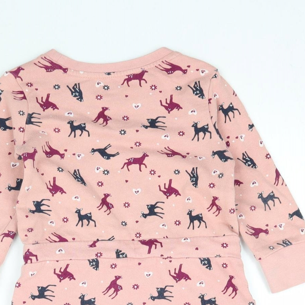 Lily & Dan Girls Pink   A-Line  Size 3-4 Years  - Deer & Love heart