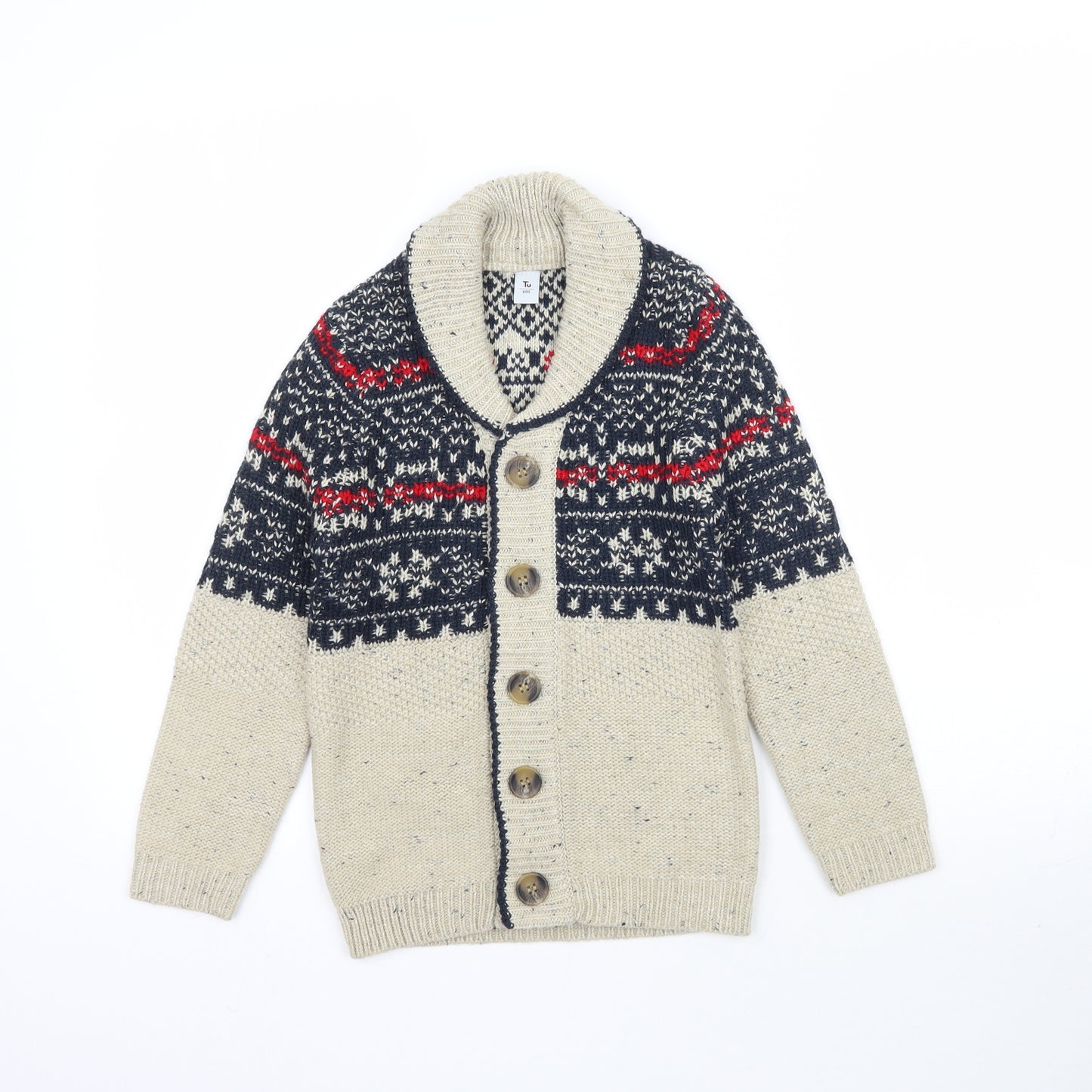 TU Boys Multicoloured Floral Knit Cape Jumper Size 8 Years
