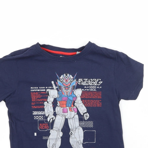 Blue Zoo Boys Blue   Basic T-Shirt Size 8-9 Years  - Robot