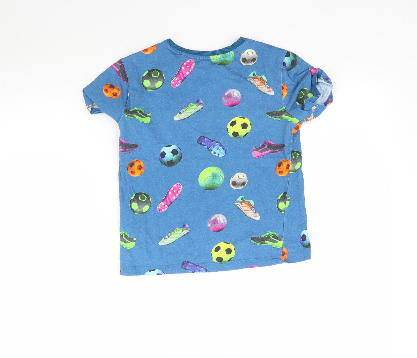 NEXT Boys Blue   Basic T-Shirt Size 7 Years  - Striker Football Print