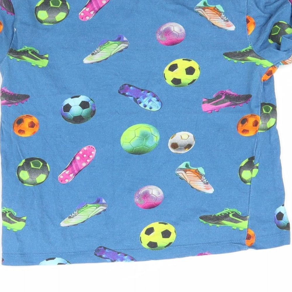 NEXT Boys Blue   Basic T-Shirt Size 7 Years  - Striker Football Print