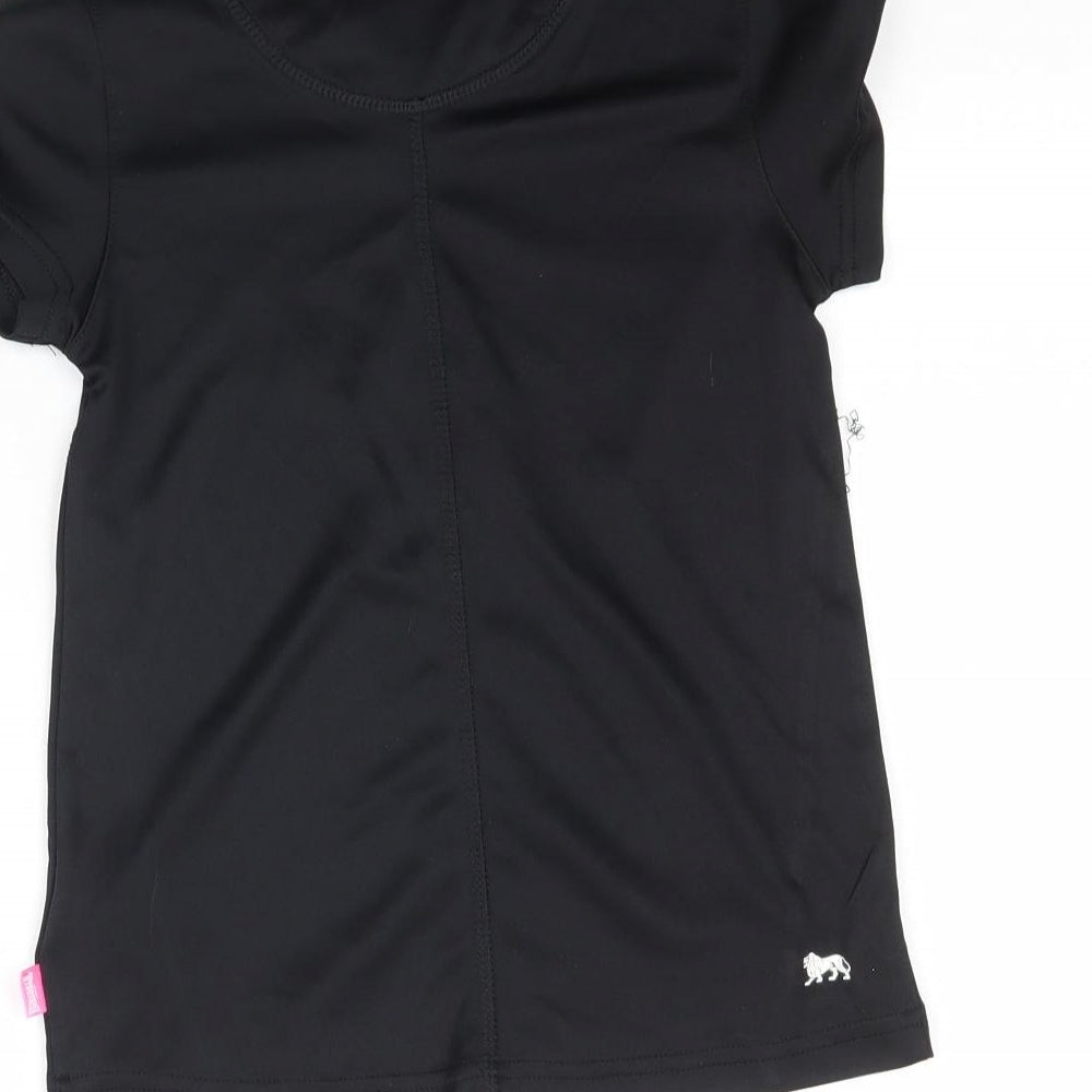 Lonsdale Girls Black   Basic T-Shirt Size 11-12 Years