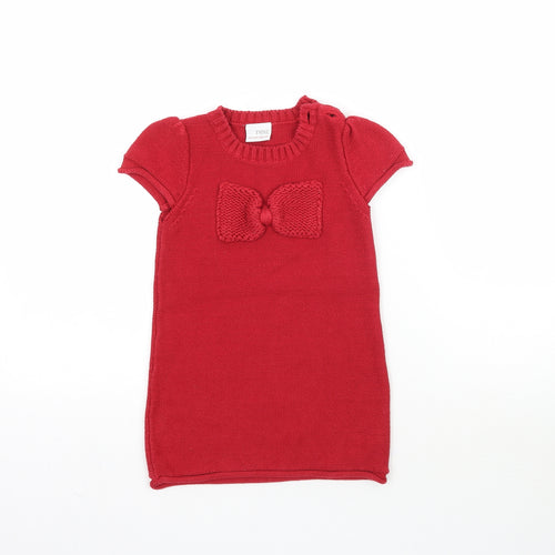 NEXT Girls Red  Knit Mini  Size 2-3 Years  - Bow detail